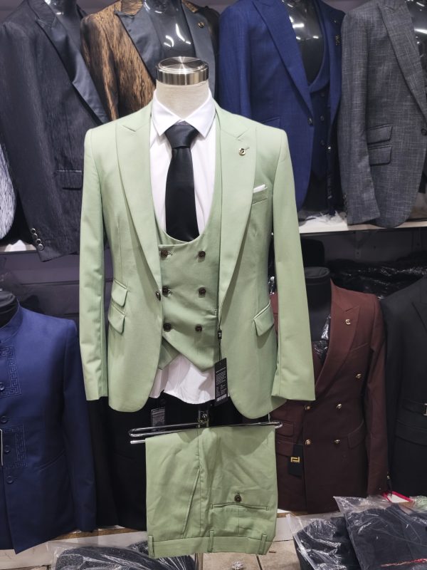 Suit For Men Three Piece Light Green - Foisen Lin