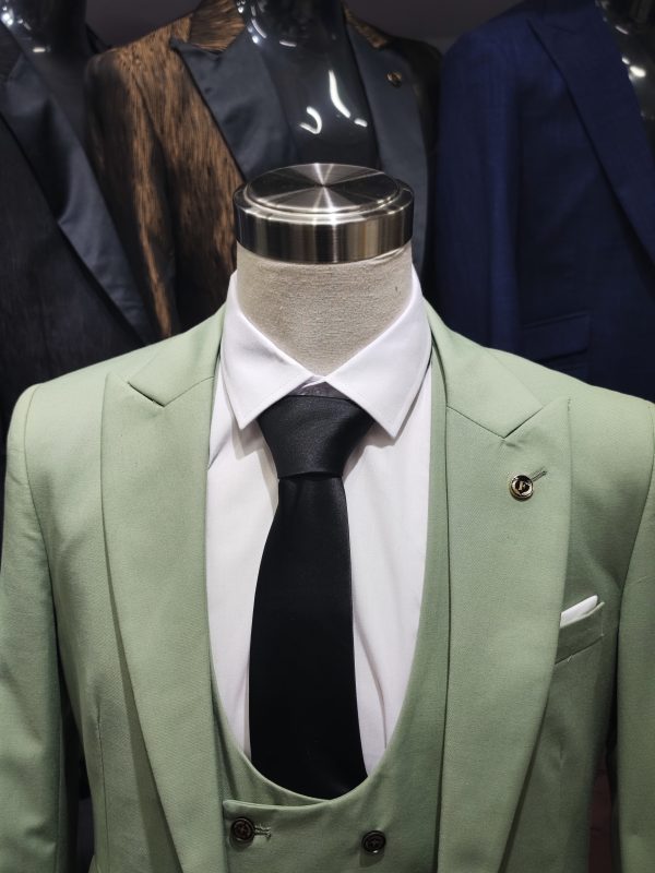 Suit For Men Three Piece Light Green - Foisen Lin - Image 4