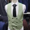 Suit For Men Three Piece Light Green - Foisen Lin - Image 5