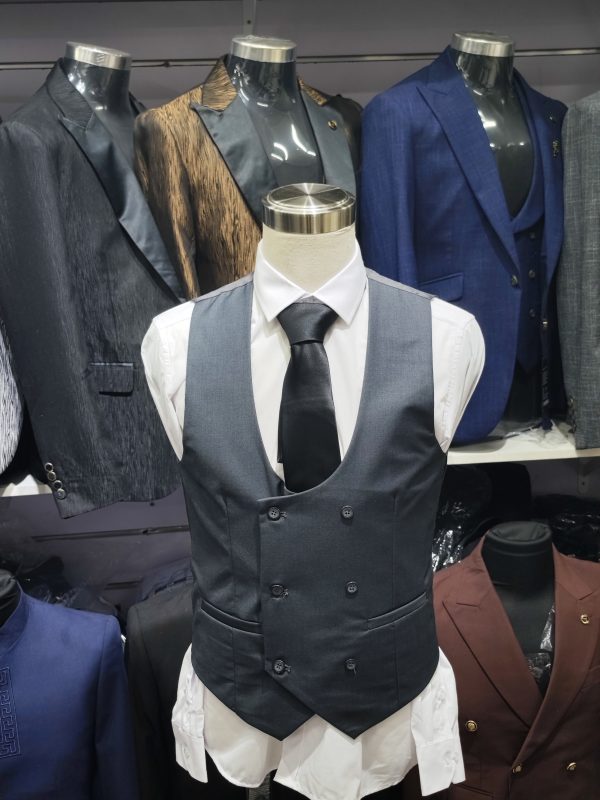 Suit For Men Three Piece Dark Grey - Foisen Lin - Image 5