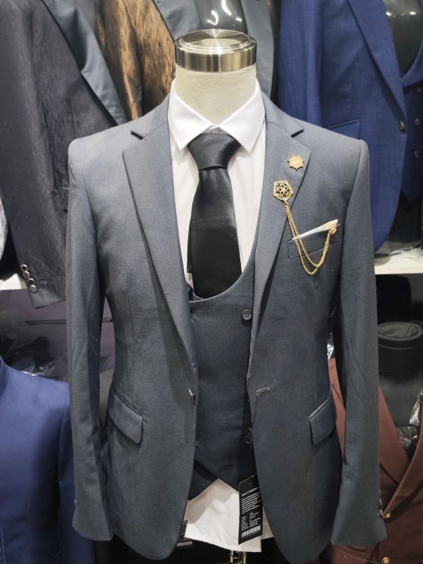 Suit For Men Three Piece Dark Grey - Foisen Lin - Image 3