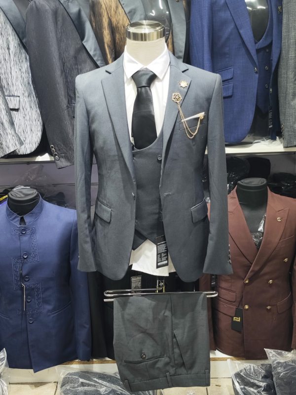 Suit For Men Three Piece Dark Grey - Foisen Lin