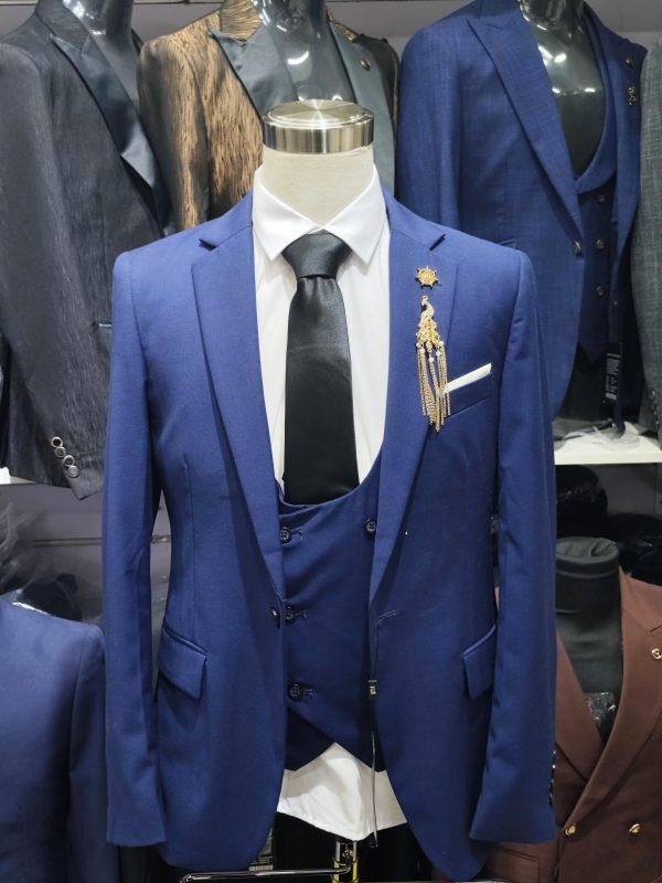 Suit For Men Three Piece Navy Blue - Foisen Lin - Image 4