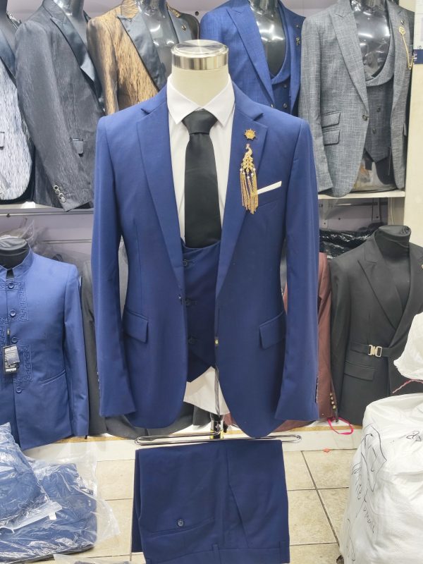 Suit For Men Three Piece Navy Blue - Foisen Lin
