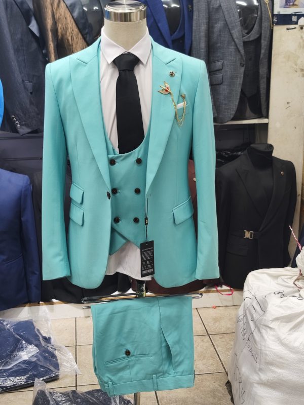 Suit For Men Three Piece Light Blue - Foisen Lin
