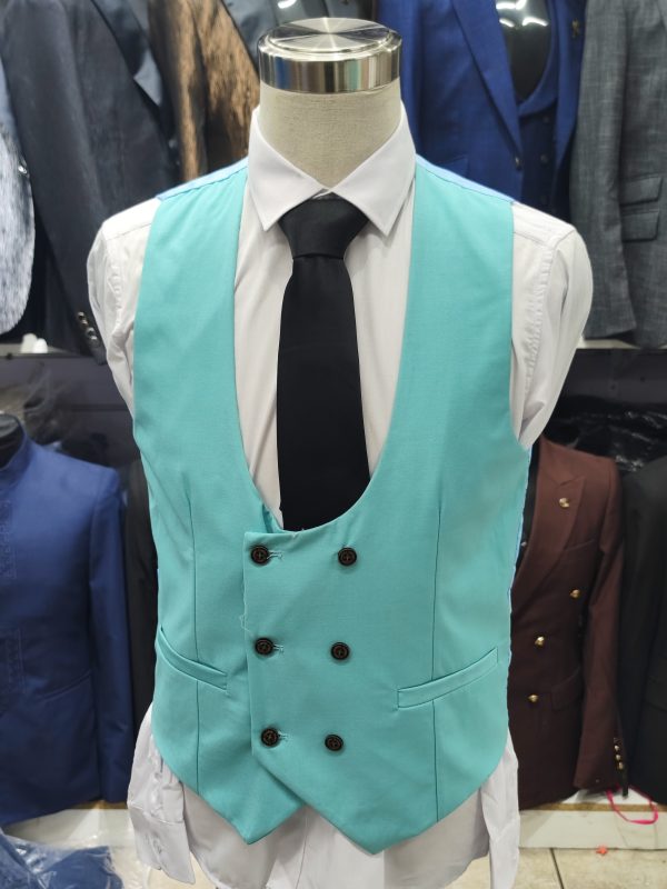 Suit For Men Three Piece Light Blue - Foisen Lin - Image 5