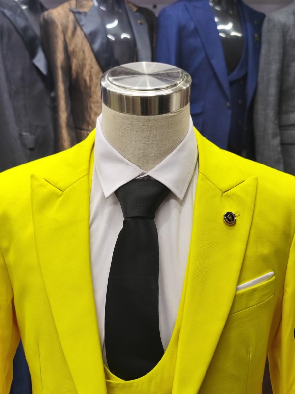 Suit For Men Three Piece Yellow - Foisen Lin - Image 4