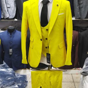 Suit For Men Three Piece Yellow - Foisen Lin