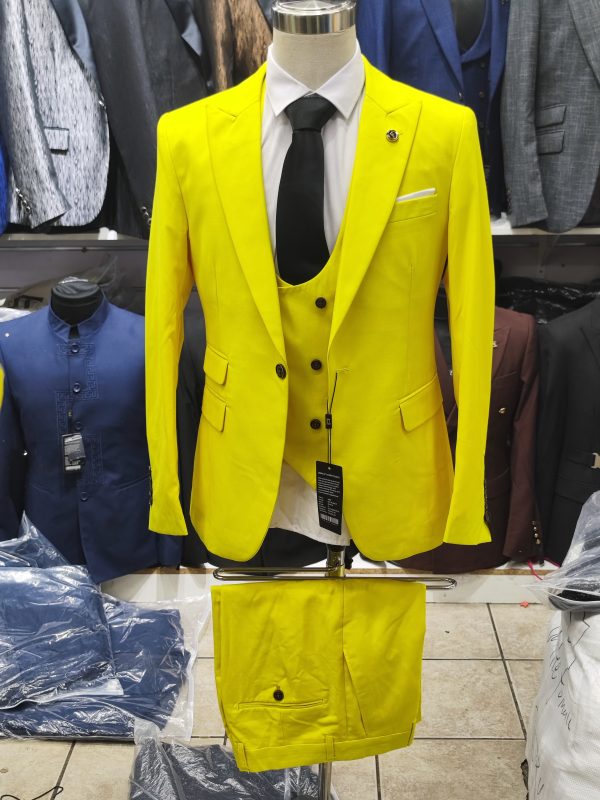Suit For Men Three Piece Yellow - Foisen Lin
