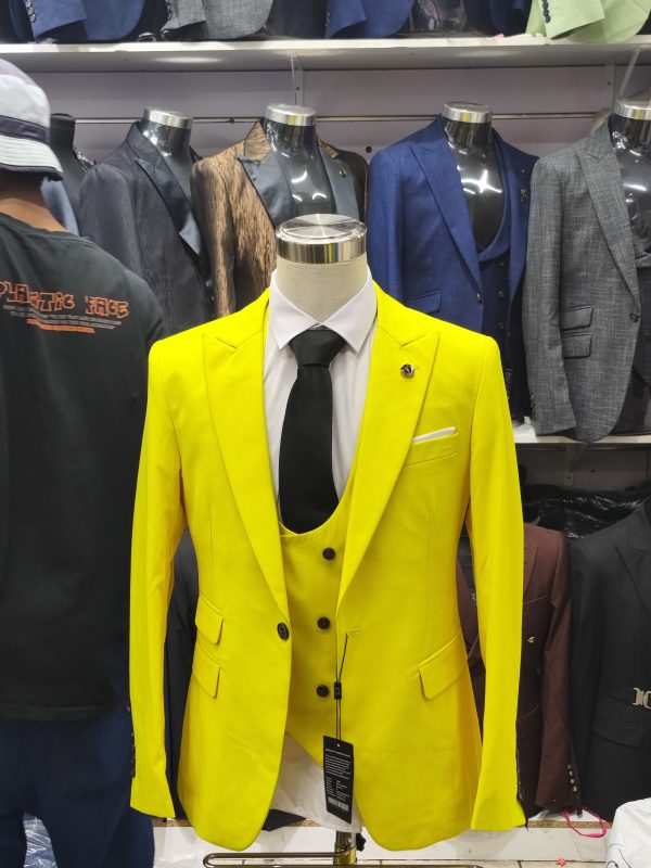 Suit For Men Three Piece Yellow - Foisen Lin - Image 3