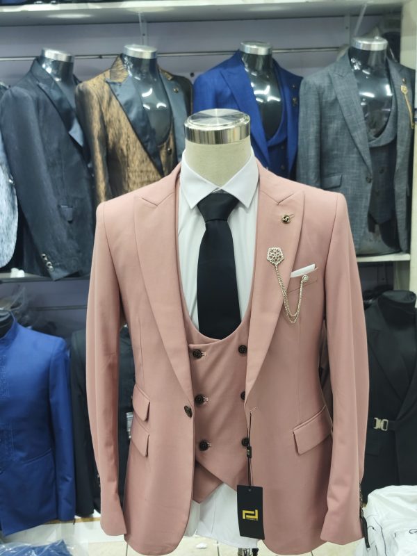 Suit For Men Three Piece Pink - Foisen Lin - Image 3