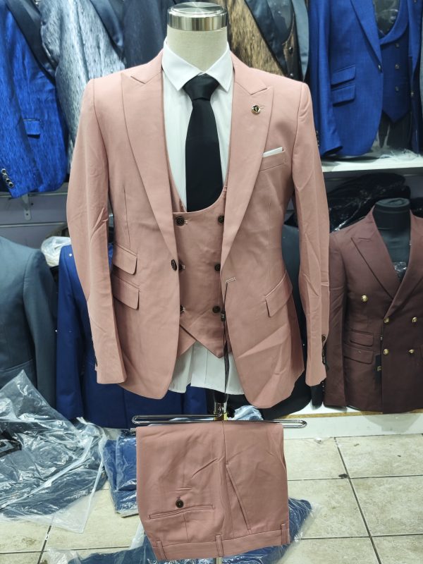 Suit For Men Three Piece Pink - Foisen Lin