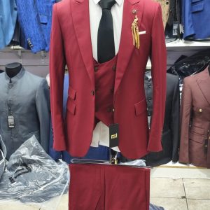 Suit For Men Three Piece Maroon - Foisen Lin