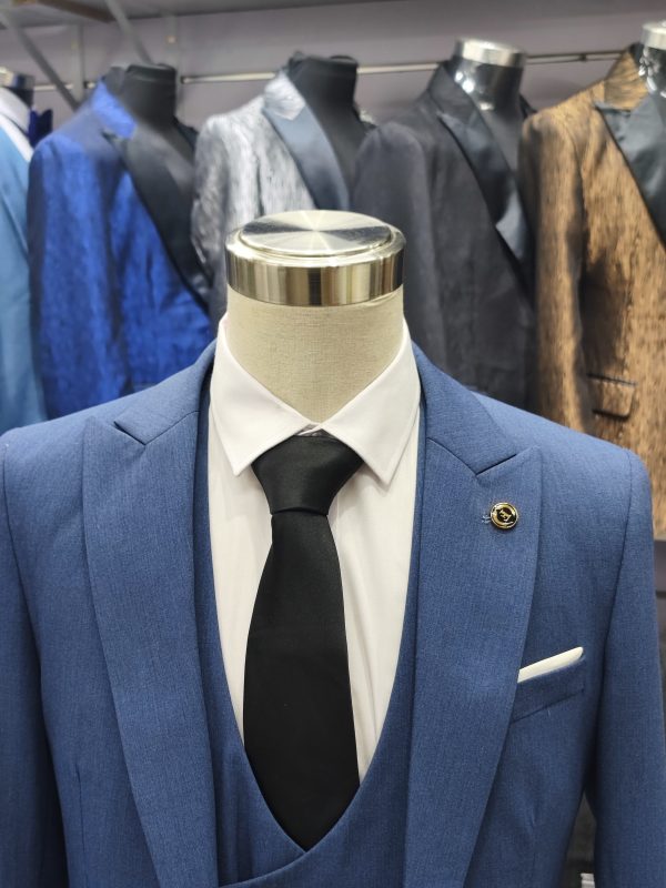 Suit For Men Three Piece Blue - Foisen Lin - Image 4
