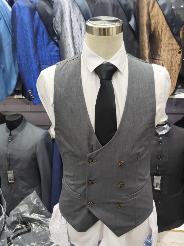 Suit For Men Three Piece Light Grey - Foisen Lin - Image 5