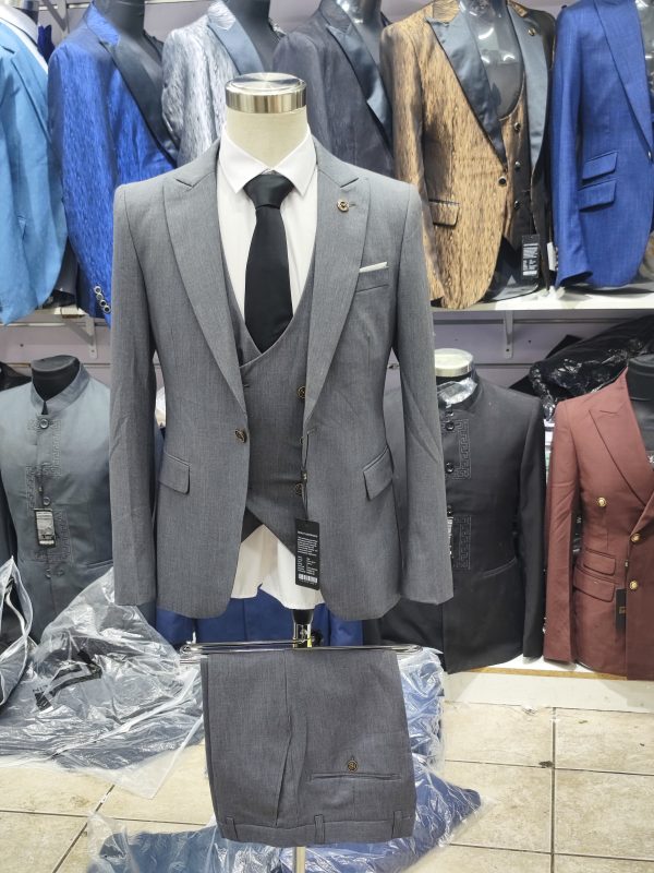 Suit For Men Three Piece Light Grey - Foisen Lin