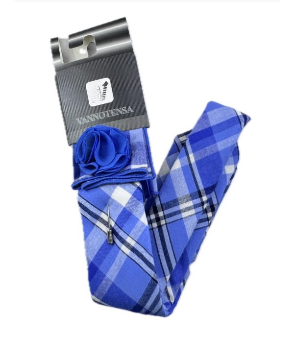 Three Piece Tie - Pocket Square, Flower Brooch and Tie