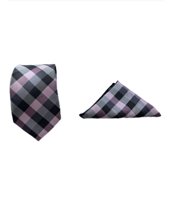 Two Piece Tie - Pocket Square and Tie (pink) - Image 2