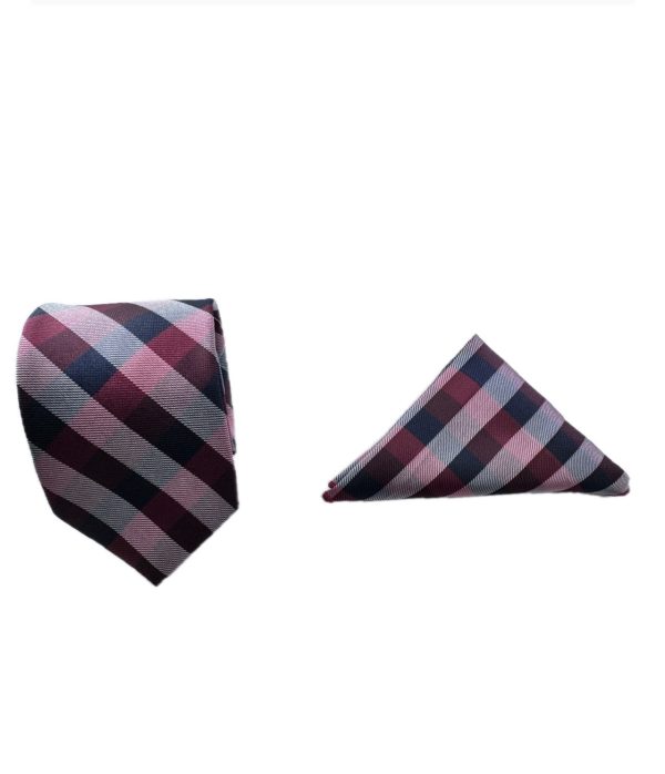 Two Piece Tie - Pocket Square and Tie (maroon) - Image 2