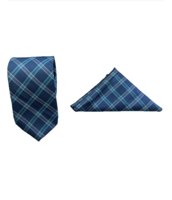 Two Piece Tie - Pocket Square and Tie (blue) - Image 2
