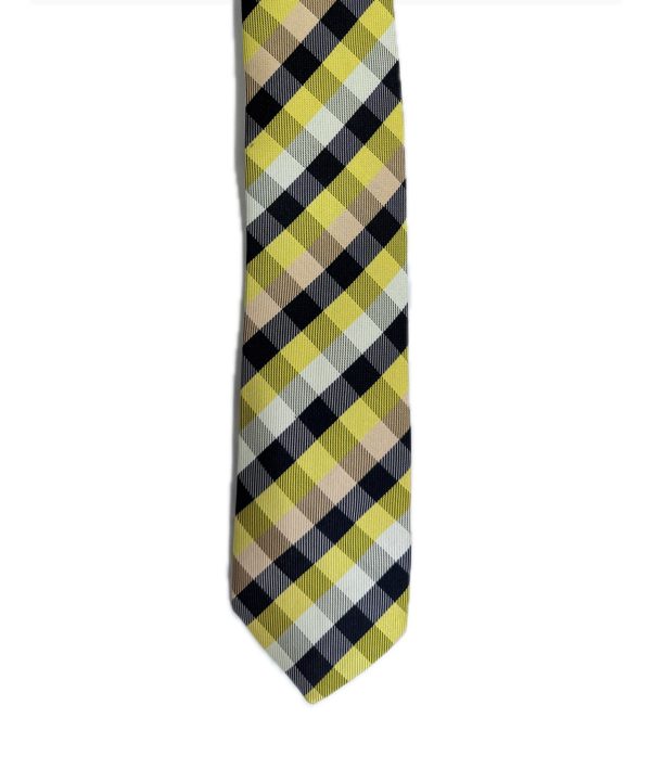 Two Piece Tie - Pocket Square and Tie (yellow) - Image 4