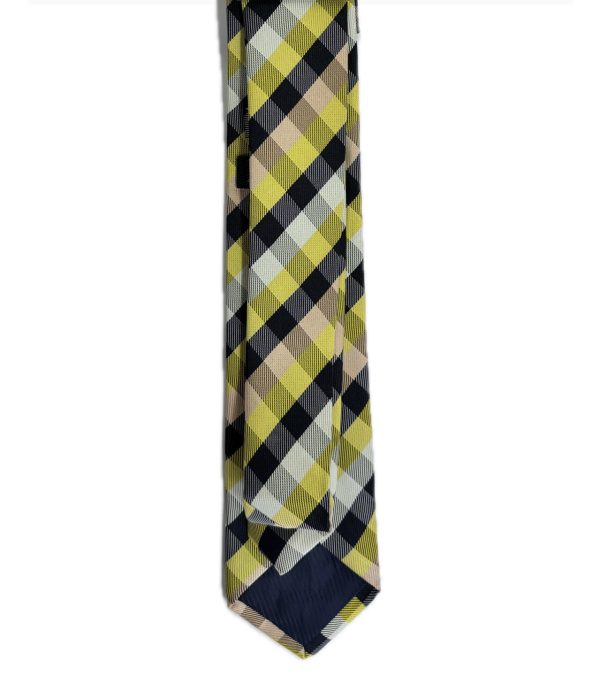 Two Piece Tie - Pocket Square and Tie (yellow) - Image 5