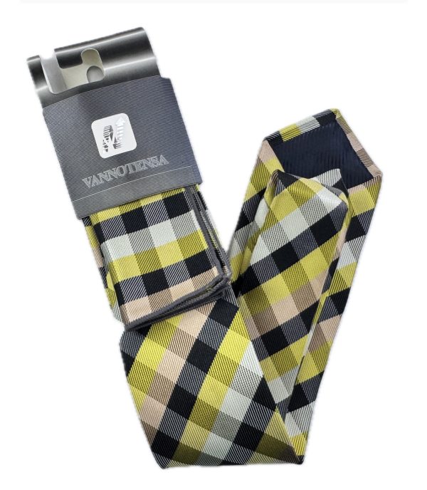 Two Piece Tie - Pocket Square and Tie (yellow)