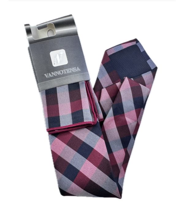 Two Piece Tie - Pocket Square and Tie (maroon)