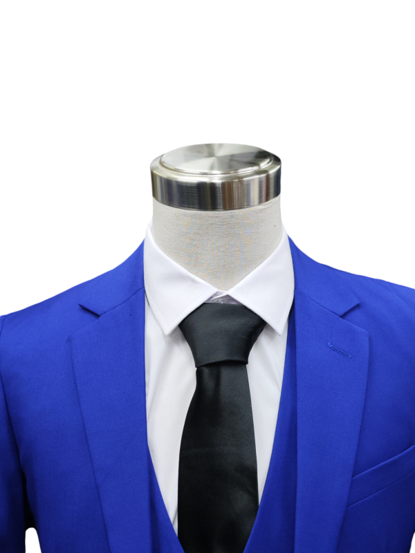 Two Button Three Piece Suit for Men - Blue - Image 4