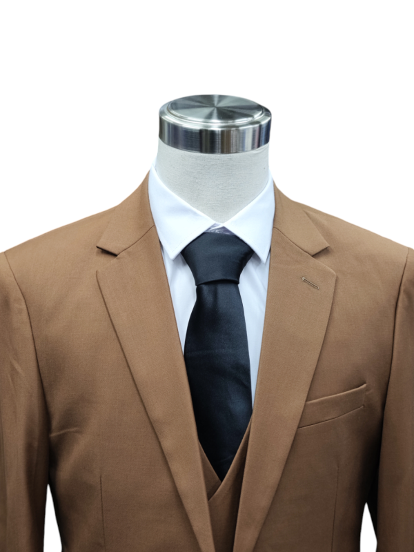 Two Button Three Piece Suit for Men - Navy - Image 4