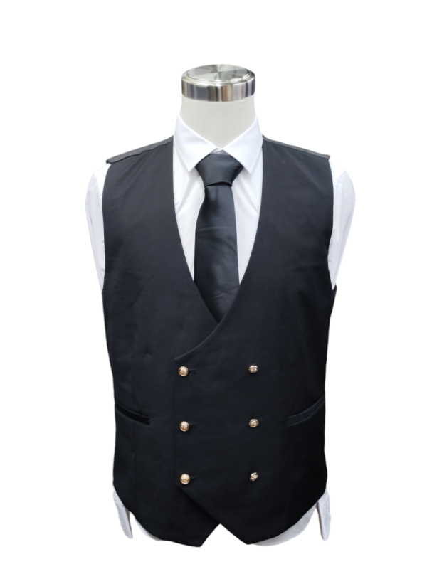 Two Button Three Piece Suit for Men - Black - Image 5
