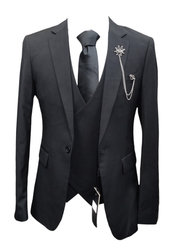 Men's Three Piece Suit - Black - Image 7