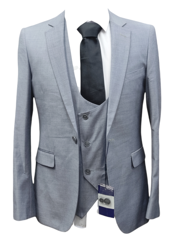 Men's Three Piece Suit - Grey - Image 4